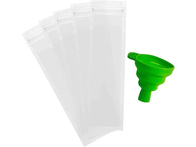 Popsicle Bags with Funnel - 125 Pcs Disposable Otter Freeze Pop Molds, Zip Sealed Popsicle Pouches Bags for DIY Frozen Treats Smoothies Ice Pops -...