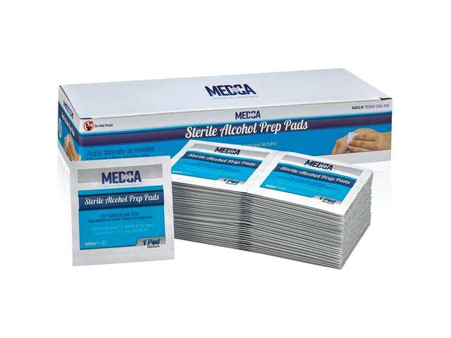 Sterile Alcohol Prep Pads, 500 Count, 2-Ply Cotton Swabs with 70% Isopropyl Alco
