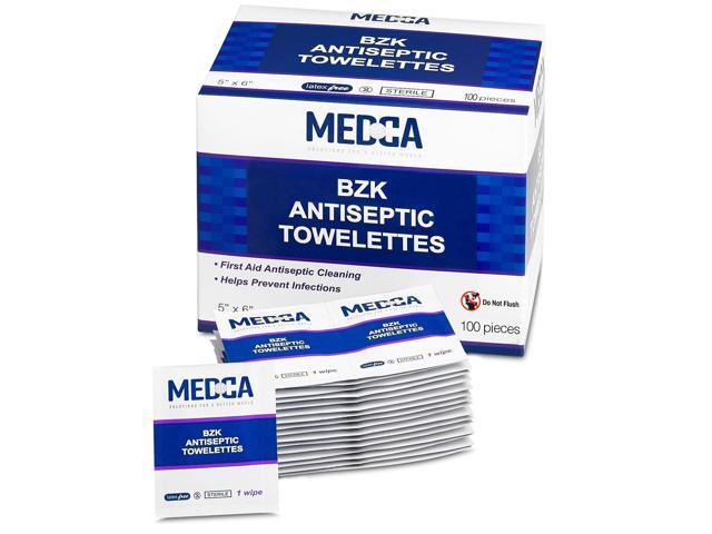 Antiseptic Wipes - (Pack of 100) Antibacterial Hand Sanitizer Wipes and Benzalkonium Chloride Swabs Individual BZK Single-Use Packets Clinically...