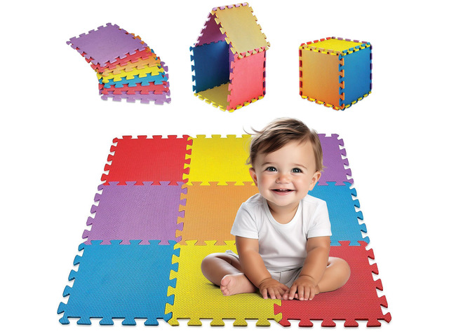 MEDca Floor Mat 60-Tiles Exercise Mat Solid Foam EVA Playmat Kids Safety - Recei