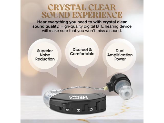 Behind the Ear Sound Amplifier - BTE Hearing Ear Amplification Device and Digital Sound Enhancer PSAD for the Hard of Hearing, Noise Reducing...
