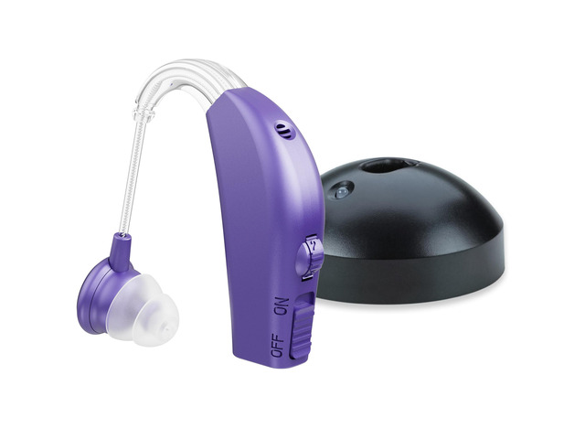 MEDca Rechargeable BTE Sound Amplifier, 16-Hour Battery, Purple