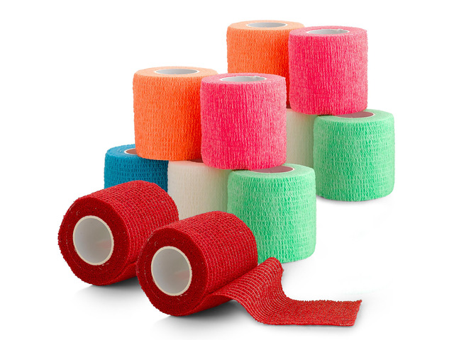 MEDca Self-Adherent Cohesive Bandage Wrap, 12 Pack, 2 Inch x 5 Yard Elastic Athl