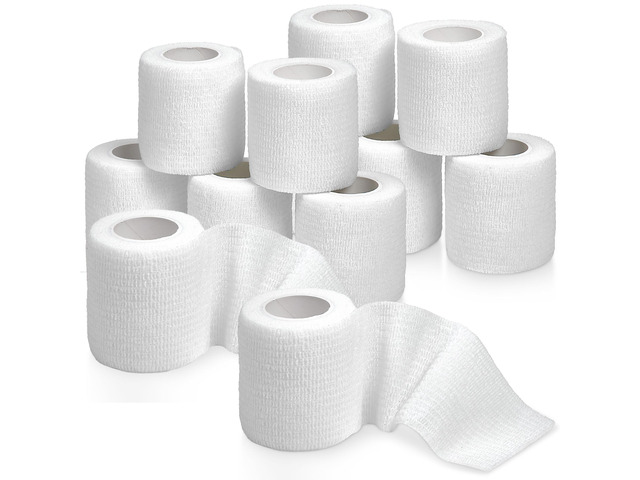 MEDca CB-WHT-2IN12 Self-Adherent Cohesive Bandage, 12 Pack, 2 in x 5 yd White El
