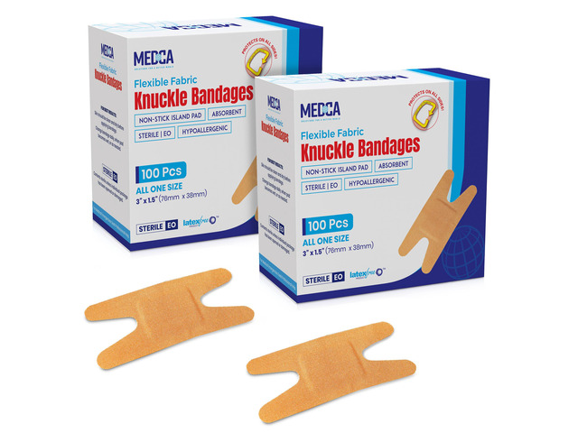Flexible Fabric Bandages - Flex Fabric Adhesive Bandages Knuckle Bandages for Finger Care and to Protect Wounds from Infection - (200 Count)