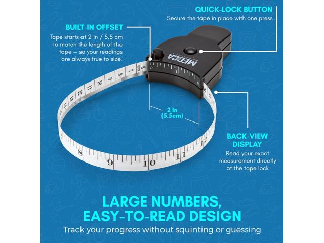 Body Fat Caliper and Measuring Tape for Body - Skinfold Calipers and Body Fat Tape Measure Tool for Accurately Measuring BMI Skin Fold Fitness and...