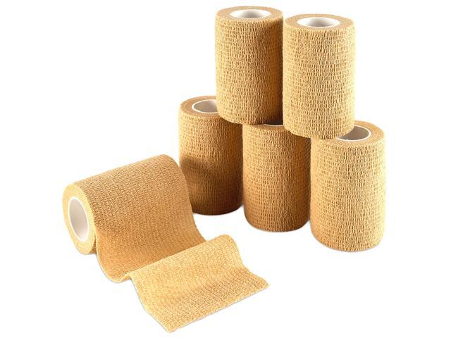 MEDca Self Adherent Cohesive Wrap Bandages 3 Inches X 5 Yards 6 Count, FDA Approved (Skin Color)