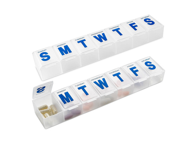MEDca Weekly Pill Organizer, 2 Pack Extra Large 7 Day Pill Boxes with Jumbo Week