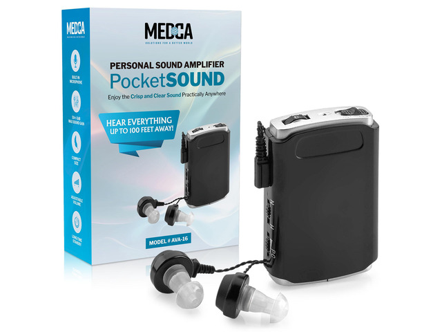 Sound Amplifier - Pocket Sound Voice Enhancer Device with Duo Mic/Ear Plus Extra