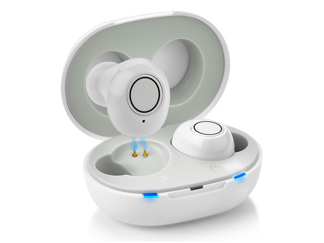 MEDca Rechargeable Digital Hearing Amplifier 2 Piece Set, ITE Personal Sound Amplifier with Noise Reduction, Portable Charging Case, Earbud Style...