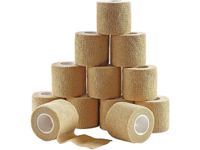 MEDca Self Adherent Cohesive Wrap Bandages 2 Inches X 5 Yards 12 Count with Stro
