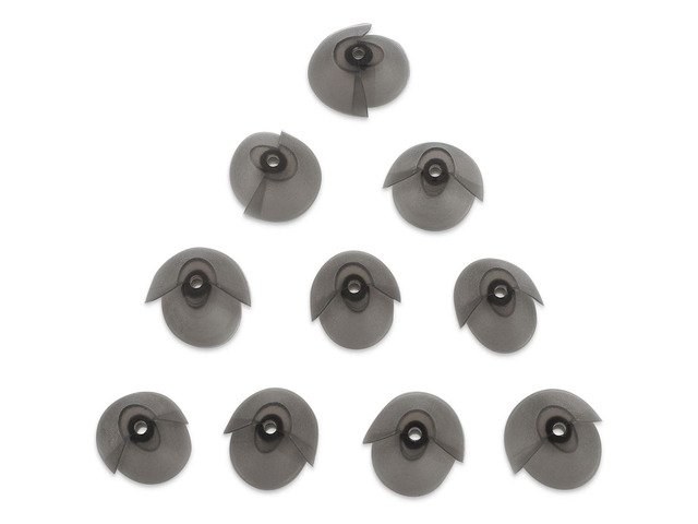 MEDca Tulip Hearing Aid Domes 10 Pack, Standard Receiver Replacement Ear Tips for BTE, RIE, ITE and PSAP Sound Amplifiers, Semi-Open Dark Gray Ear...