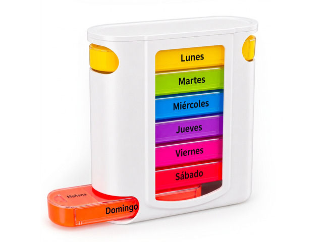 Pastillero Semanal 7 Días AM/PM Organizador de Pastillas con 14 Compartimentos,