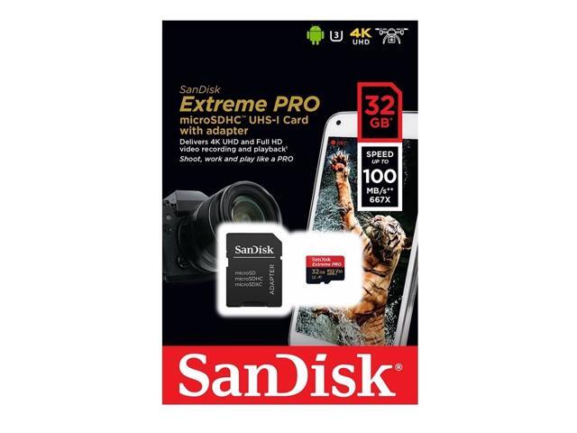 SanDisk 32GB Extreme Pro 100MB/s MicroSD MicroSDHC UHS-I U3 A1 V30 Memory Card