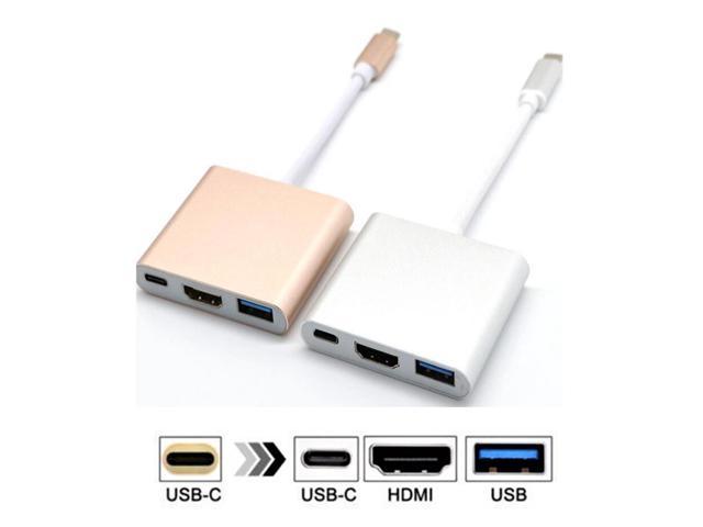 3 in 1 Type-C USB-C 3.1 To HDTV HDMI 4K HD USB 3.0 Type C Female Converter Cable Adapter