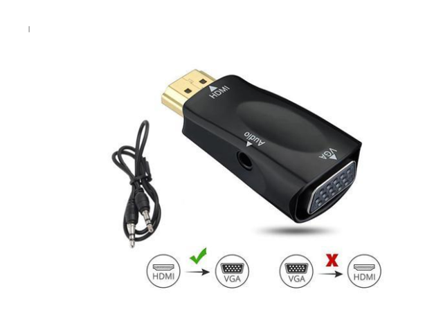 Gold-plated HDMI to VGA Male to Female Converter Adapter with 3.5mm Audio Port Cable For PC, Laptop, DVD, Desktop, Ultrabook, Notebook, Intel Nuc.