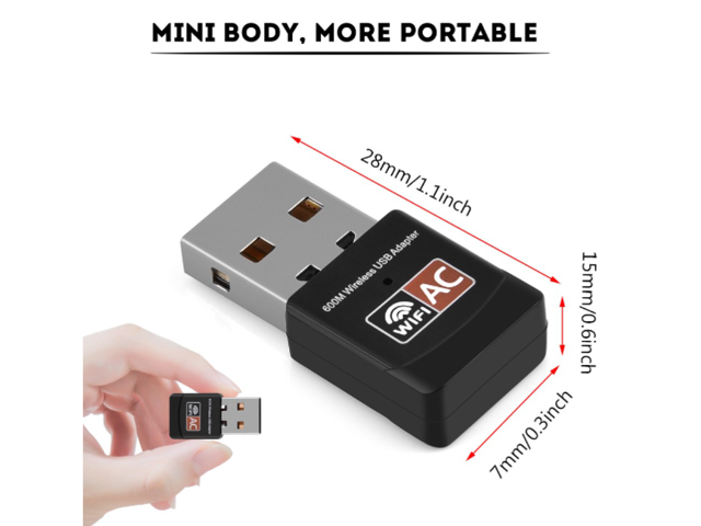 600M 600Mbps Dual-band USB Wireless Network Card 5G Mini 2.4G External WIFI Receiver Adapter For Windows Linux MAC OS
