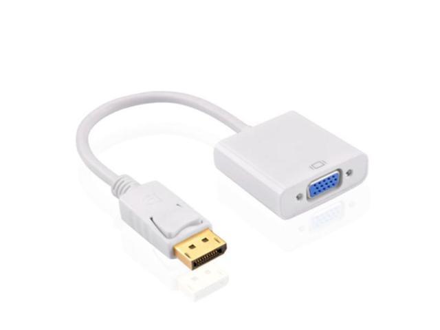 DP TO VGA DisplayPort Male to VGA Female Adapter Cable, Laptop PC to Monitor/Projector Adapter Converter-White