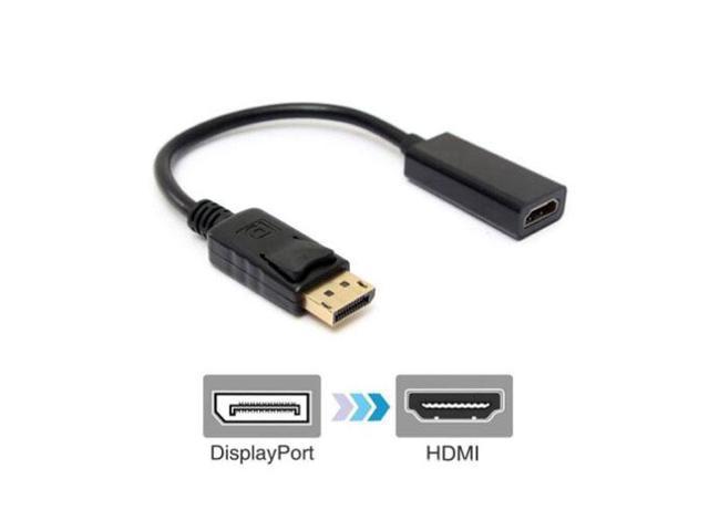 DP to HDMI Cable, Male to Female Converter Adapter Cable Black
