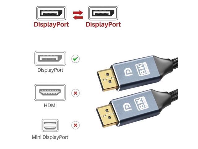 WPIT DisplayPort Cable,8K DP Cable Nylon Braided (8K@60Hz, 4K@120hz) Display Port Cable V1.4 Ultra High Speed DisplayPort to DisplayPort Cable for...
