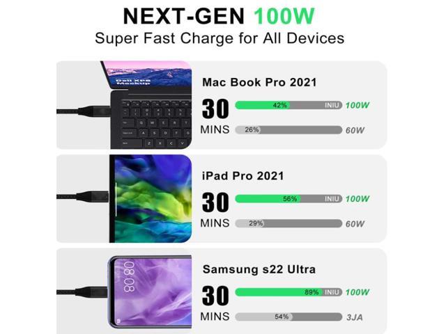 3.3 ft USB-C 3.2 Full Function 100W 5A PD Fast Charging Cable 20Gbps Super High Speed Data Cable 4K60hz Video Connection Cable