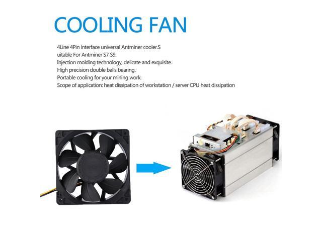 7500RPM High Speed DC12V Violence Miner Cooling Fan,Dual power port,4pin pwm Connector fan for S7 S9