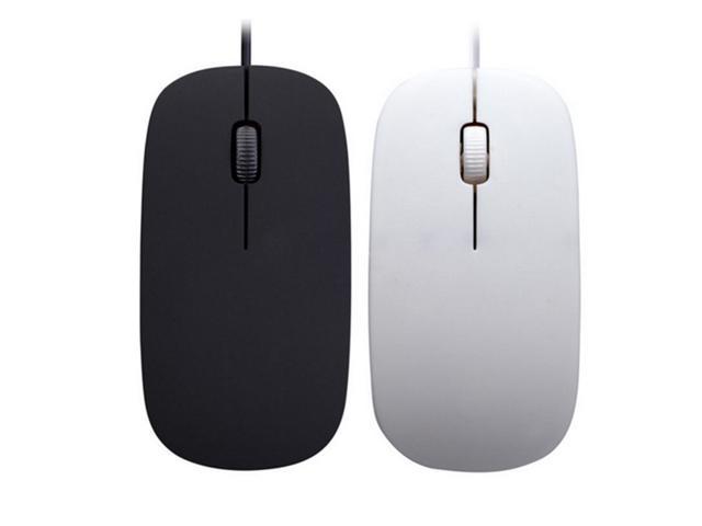 Ultra Thin Slim USB Optical Wired Mouse Mice for MAC Mackbook-Black
