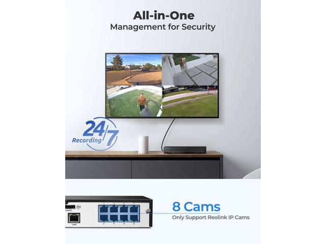 REOLINK RLN8-410 8CH Network Video Recorder for Home Security Camera System, Only Works with 16MP/12MP/4K/8MP/5MP/4MP REOLINK PoE IP Camera, 24/7...