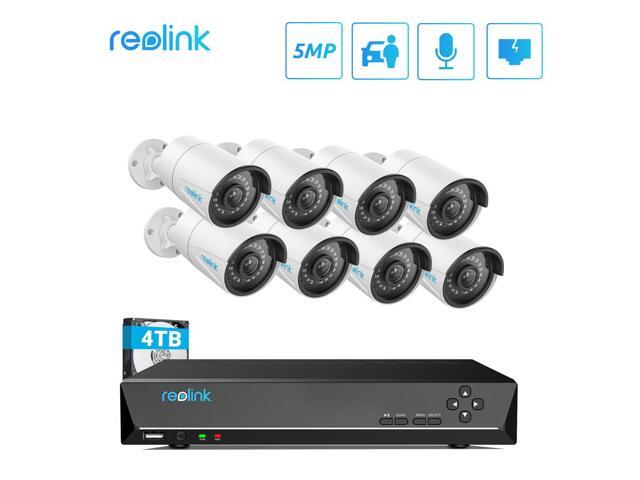 Reolink 16CH 5MP Security Camera System, 8pcs Wired 5MP Outdoor PoE IP Cameras, Person Vehicle Detection, Night Vision, 6K 16CH NVR with 4TB HDD.