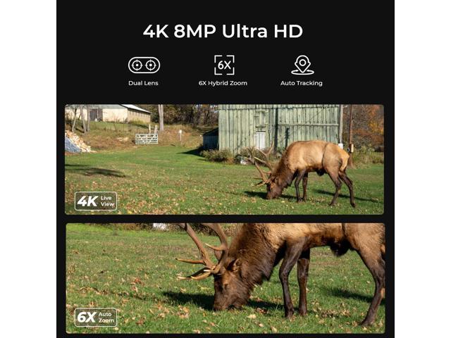 Reolink TrackMix LTE-C 4K Dual Lens Cellular Trail Security Camera, 4G LTE, Auto Tracking No WiFi Battery Camera with 6X Hybrid Zoom, No-Glow IR,...