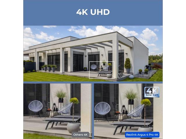 Reolink Argus 4 Pro 4K Solar Security Camera, ColorX Night Vision, 180° Blindspot-Free View, Wireless Outdoor Camera with Dual-Band Wi-Fi 6, Smart...