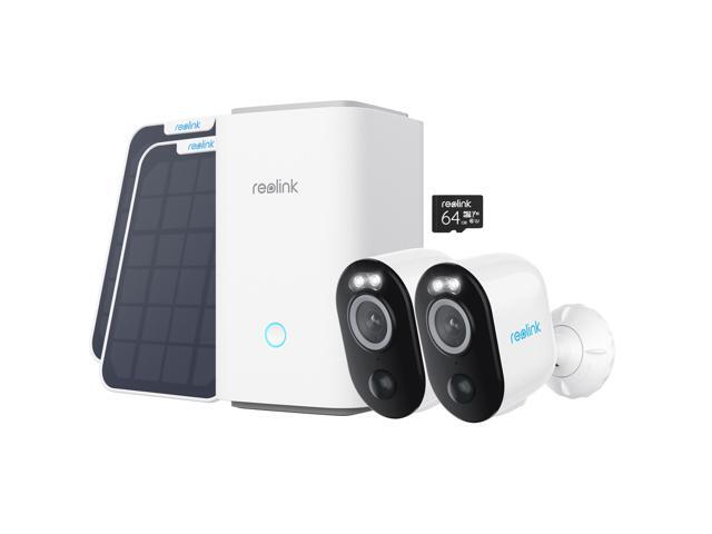 Reolink Home Hub with 2x Argus 3 Pro and Solar Panel Smart 2K 4MP Wire-Free Camera with Motion Spotlight Color Night Vision, Person/Vehicle...