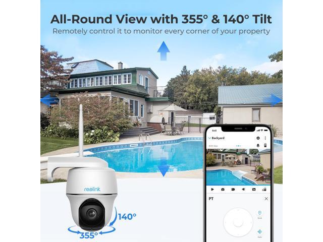 Reolink Home Hub with 2x Argus PT and Solar Panel 5MP Wireless Wi-Fi Solar Battery Camera with Pan & Tilt Color Night Vision, White