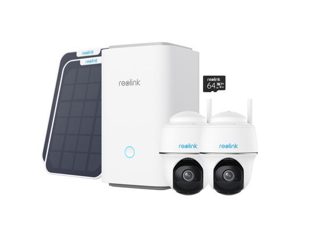 Reolink Home Hub with 2x Argus PT and Solar Panel 5MP Wireless Wi-Fi Solar Battery Camera with Pan & Tilt Color Night Vision, White