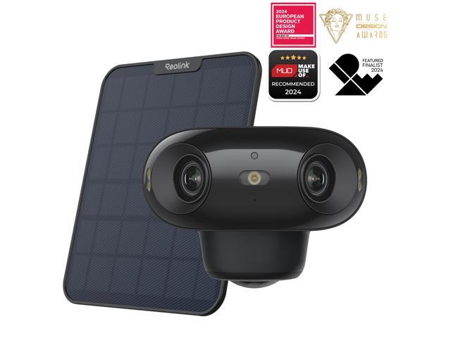 Reolink Argus 4 Pro with With 6W White Solar Panel 4K Battery Camera ColorX Night Vision, 180° Blindspot-Free View, Outdoor Camera with Dual-Band...