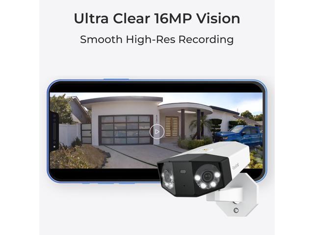 REOLINK Duo 3 Series 16MP 8K UHD Dual-Lens PoE Security Camera with 180° Panoramic View, Motion Track, F1.6 Color Night Vision,...