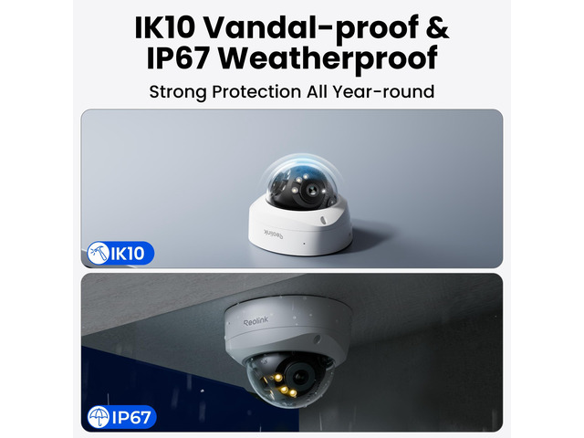 Reolink Duo 3V PoE 8K 16MP 180° Dual-Lens PoE IP Camera, IK10 Vandal-Proof, Person/Vehicle/Animal Detection, Spotlight Color Night Vision, IP67...