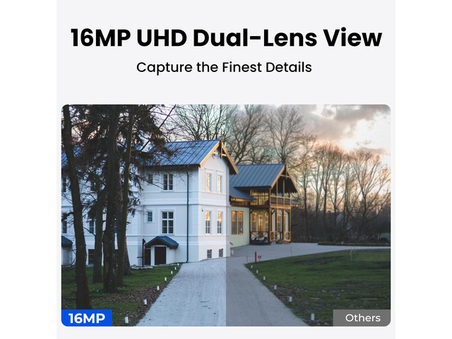 Reolink Duo 3V PoE 8K 16MP 180° Dual-Lens PoE IP Camera, IK10 Vandal-Proof, Person/Vehicle/Animal Detection, Spotlight Color Night Vision, IP67...