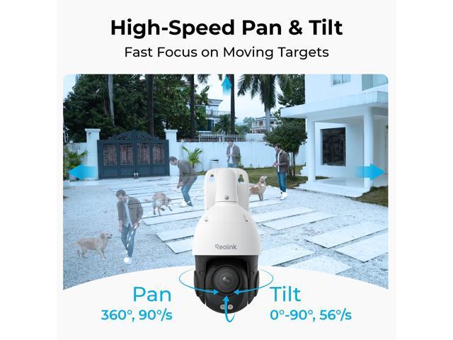 Reolink Smart 4K PTZ PoE Security Camera with 16X 3D Optical Zoom Auto Tracking Spotlights Color Night Vision Support Person/Vehicle/Animal...