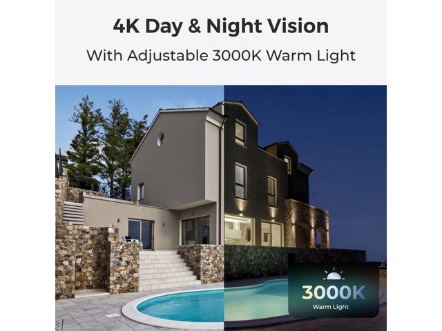 REOLINK RLC-840A 4K PoE IP Camera 125 Degree, Color Night Vision with 3000K Spotlight, IK10 Vandal Proof, Human/Vehicle/Animal Smart Detection, 2...