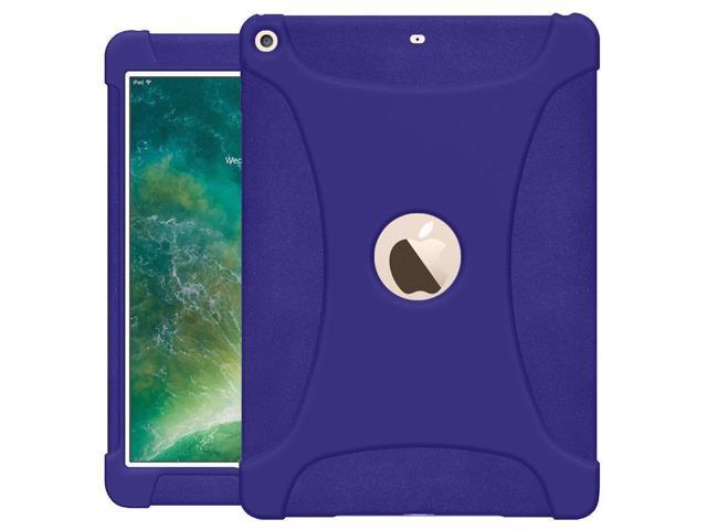 AMZER Rugged Silicone Skin Jelly Slim Protective Heavy Duty Shockproof Case for Apple iPad 9.7, Blue (AMZ202274)