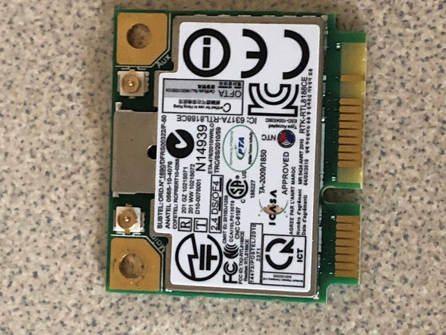 thinkpad b/g/n wireless 1x1 bgn fru 60y3247