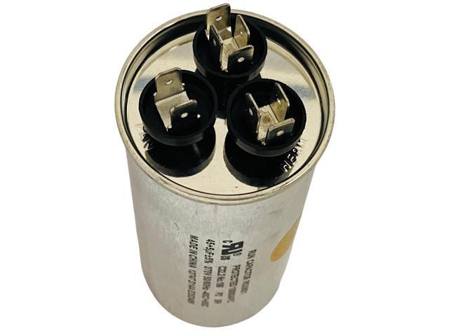 Dual Run Capacitor, Round, 45 + 5 Mfd., 370 Volt, CD45+5X370R