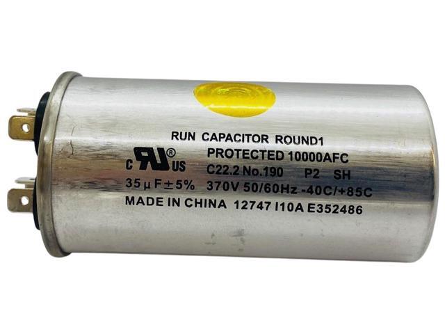 Run Capacitor, Round, 35 Mfd., 370 Volt, CR35X370R