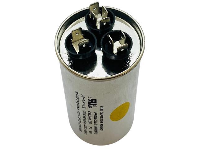 Dual Run Capacitor, Round, 30 + 5 Mfd., 370 Volt, CD30+5X370R