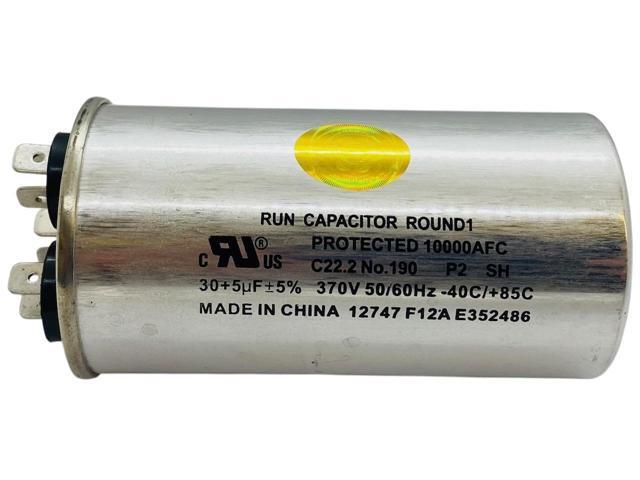 Dual Run Capacitor, Round, 30 + 5 Mfd., 370 Volt, CD30+5X370R