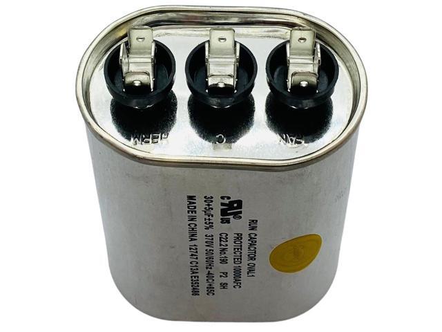 Dual Run Capacitor, Oval, 30 + 5 Mfd., 370 Volt, CD30+5X370