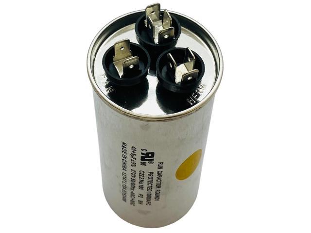 Dual Run Capacitor, Round, 40 + 5 Mfd., 370 Volt, CD40+5X370R