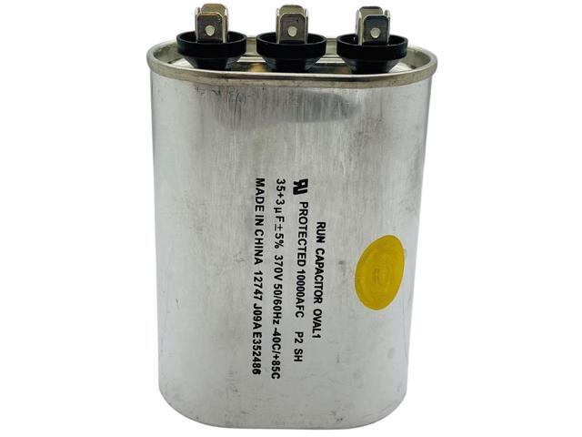 Dual Run Capacitor, Oval, 35 + 3 Mfd., 370 Volt, CD35+3X370