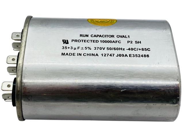 Dual Run Capacitor, Oval, 35 + 3 Mfd., 370 Volt, CD35+3X370